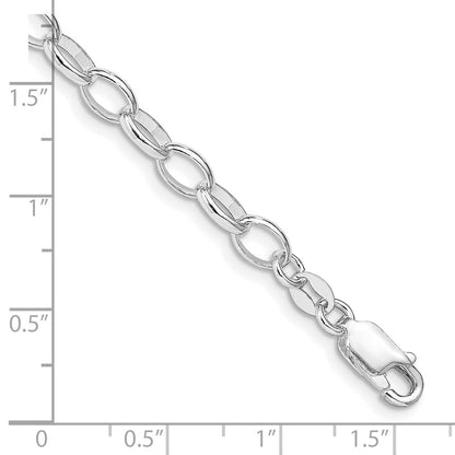Sterling Silver Amore La Vita Rhodium-Plated Polished 5mm 7 Inch Rolo With Lobster Clasp Charm Bracelet