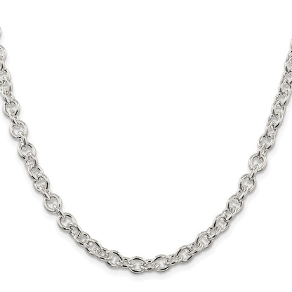 Sterling Silver Rhodium-Plated 6.1mm Cable Chain