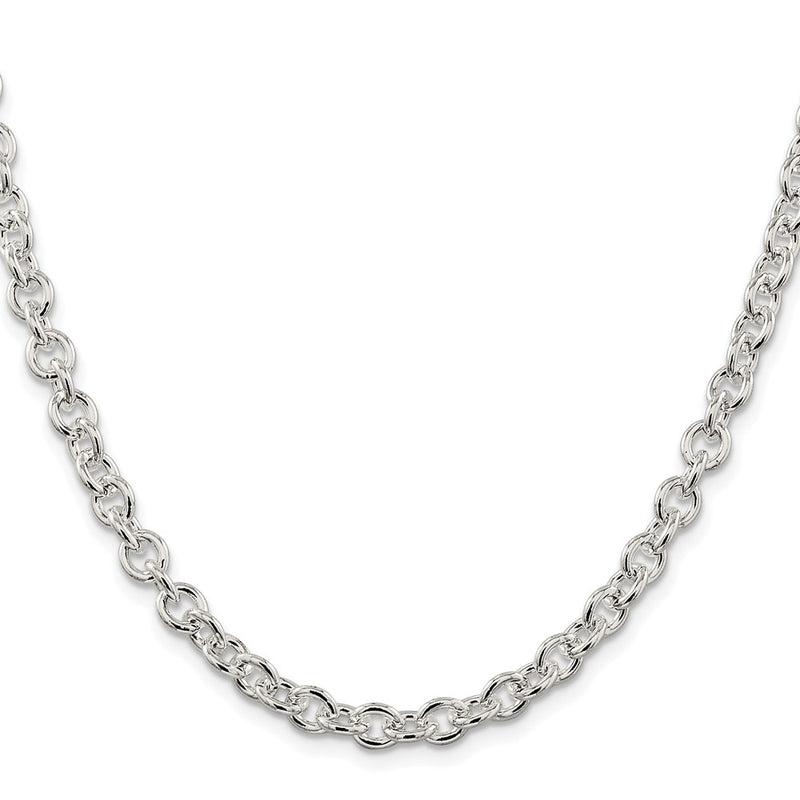 Sterling Silver Rhodium-Plated 6.1mm Cable Chain