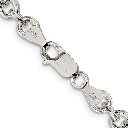 Sterling Silver Rhodium-Plated 6.1mm Cable Chain