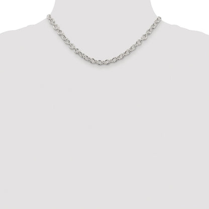 Sterling Silver Rhodium-Plated 6.1mm Cable Chain