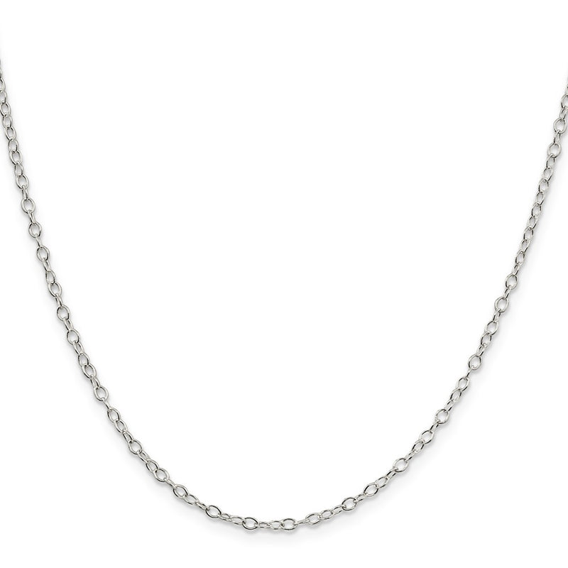 26 Inch Sterling Silver 2.25mm Oval Cable Chain Necklace