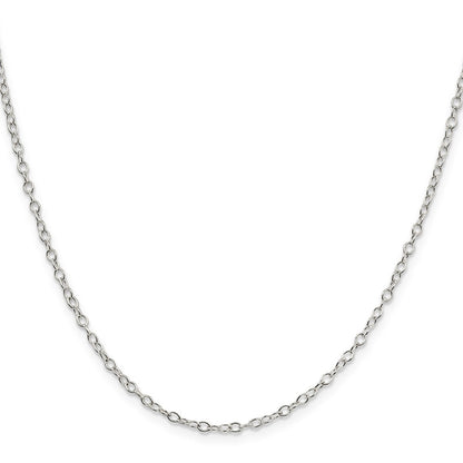 20 Inch Sterling Silver 2.25mm Oval Cable Chain Necklace