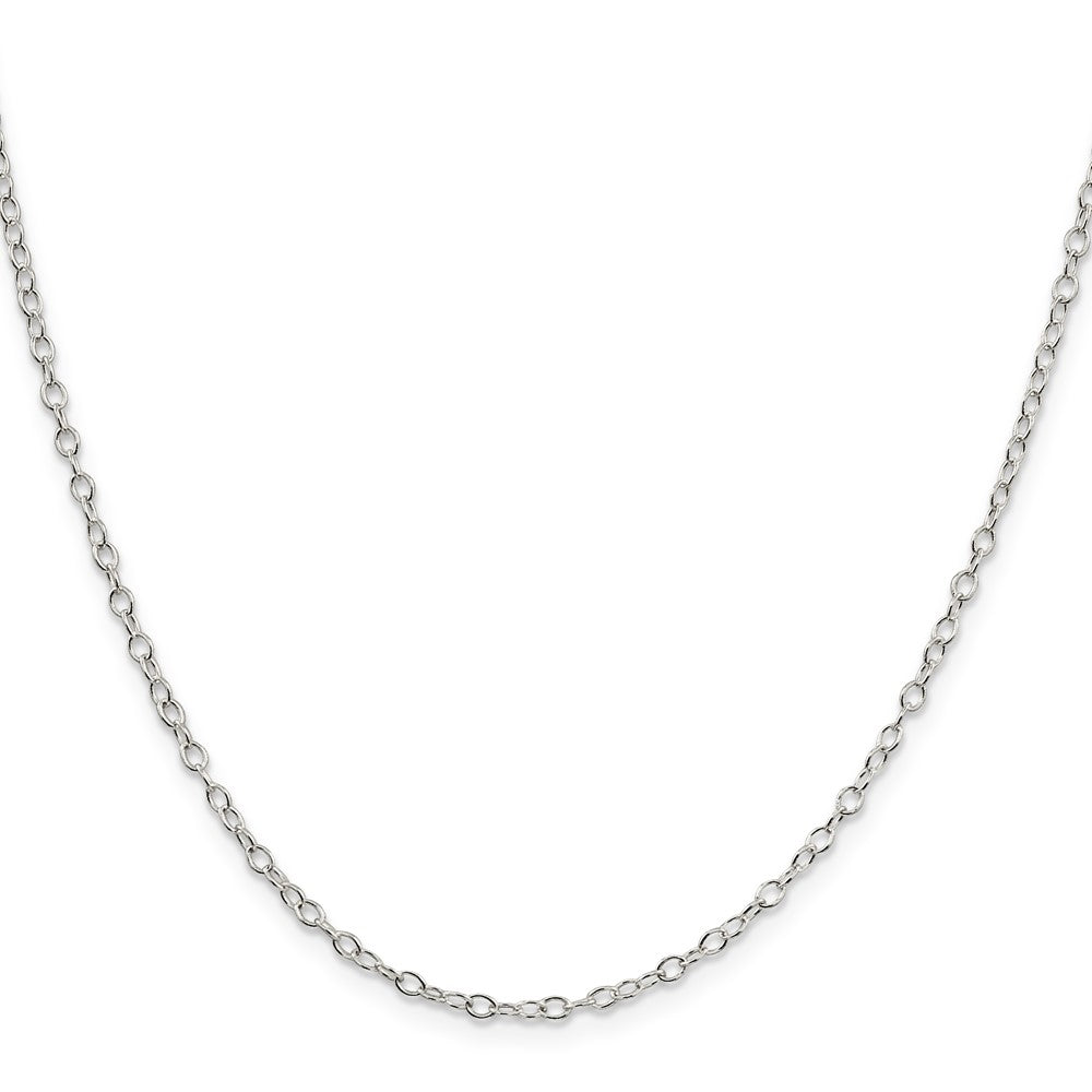 18 Inch Sterling Silver 2.25mm Oval Cable Chain Necklace