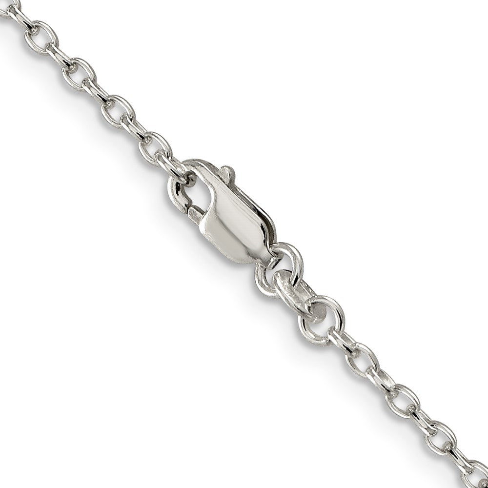 24 Inch Sterling Silver 2.25mm Oval Cable Chain Necklace