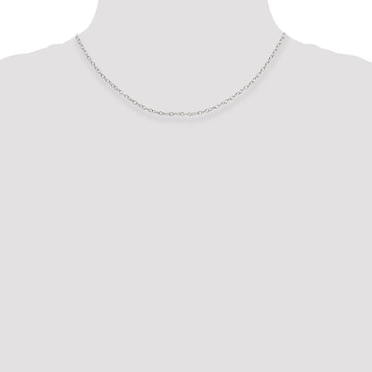 16 Inch Sterling Silver 2.25mm Oval Cable Chain Necklace