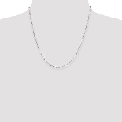 20 Inch Sterling Silver 2.25mm Oval Cable Chain Necklace
