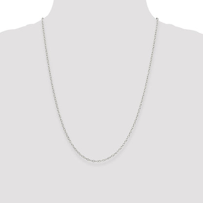 24 Inch Sterling Silver 2.25mm Oval Cable Chain Necklace