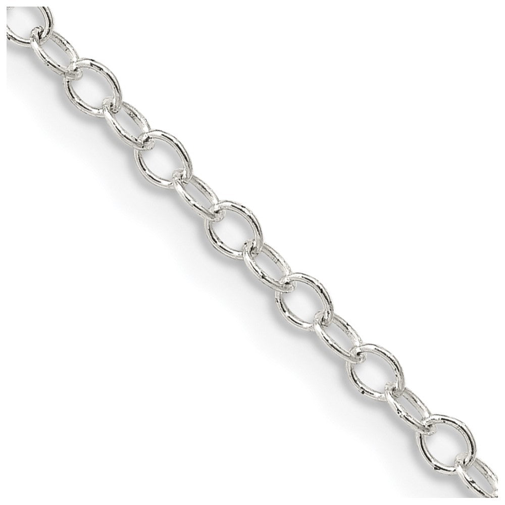 24 Inch Sterling Silver 2.25mm Oval Cable Chain Necklace