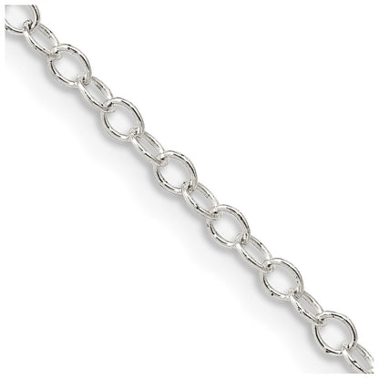 24 Inch Sterling Silver 2.25mm Oval Cable Chain Necklace