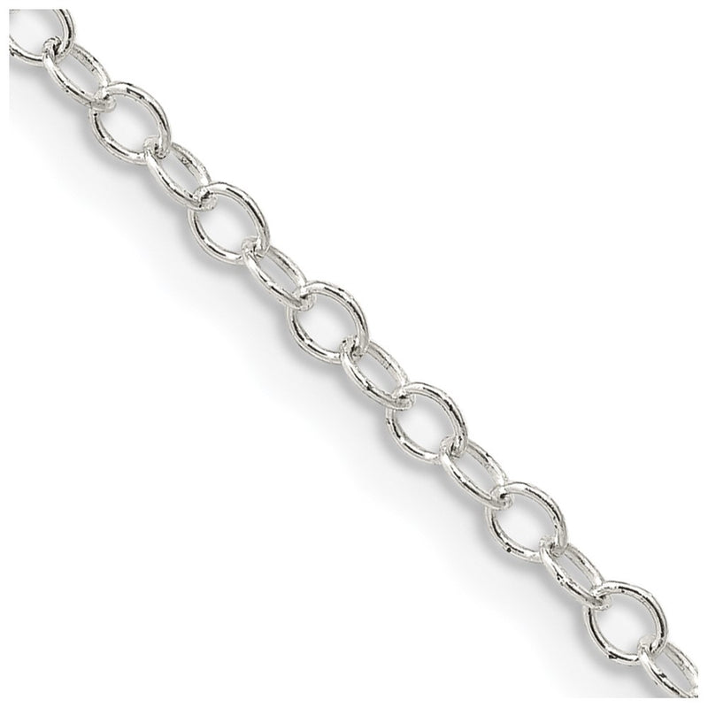 24 Inch Sterling Silver 2.25mm Oval Cable Chain Necklace