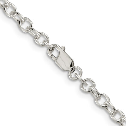 16 Inch Sterling Silver 3.75mm Oval Cable Chain Necklace