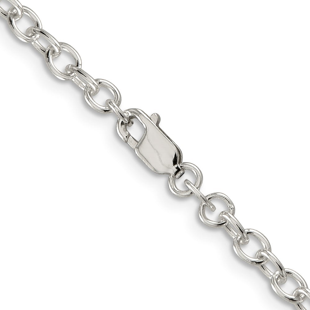 24 Inch Sterling Silver 3.75mm Oval Cable Chain Necklace