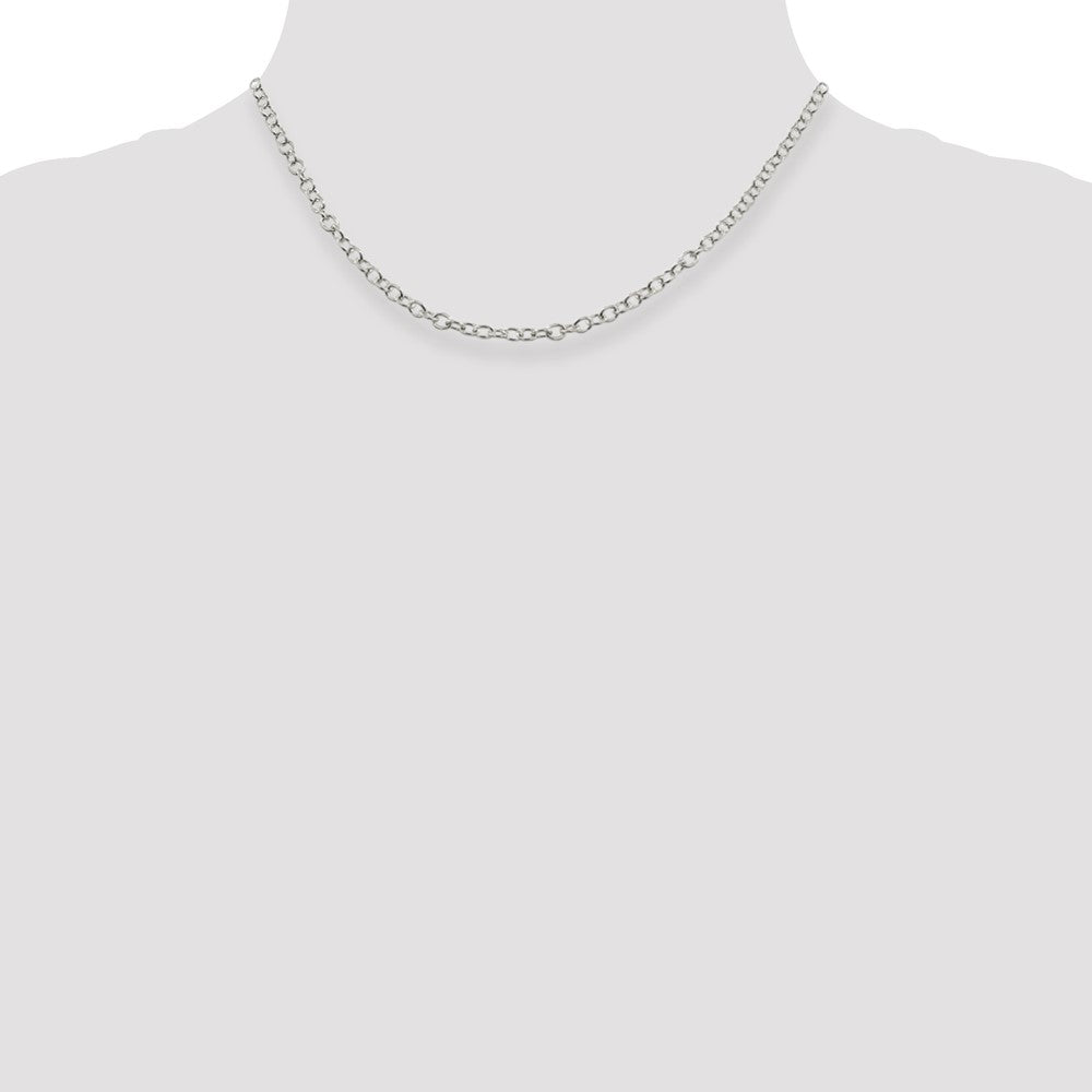 16 Inch Sterling Silver 3.75mm Oval Cable Chain Necklace