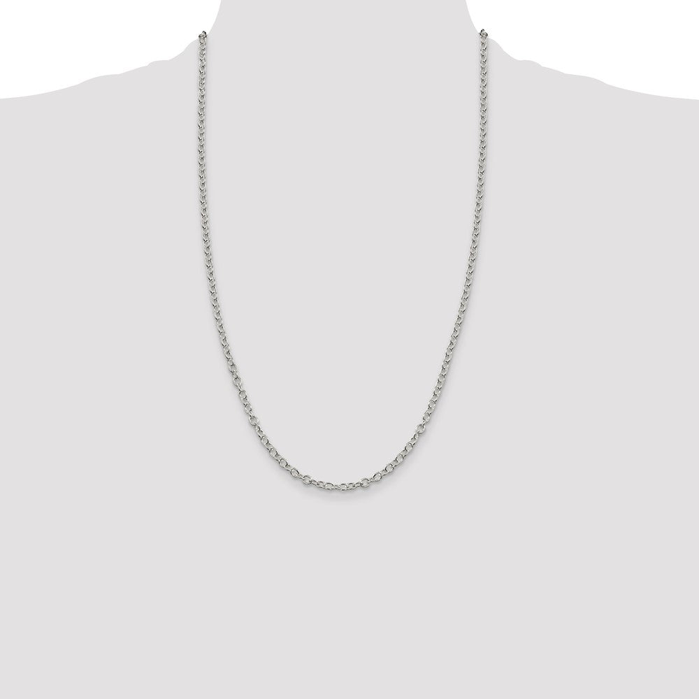 26 Inch Sterling Silver 3.75mm Oval Cable Chain Necklace