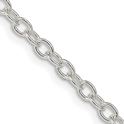 30 Inch Sterling Silver 3.75mm Oval Cable Chain Necklace