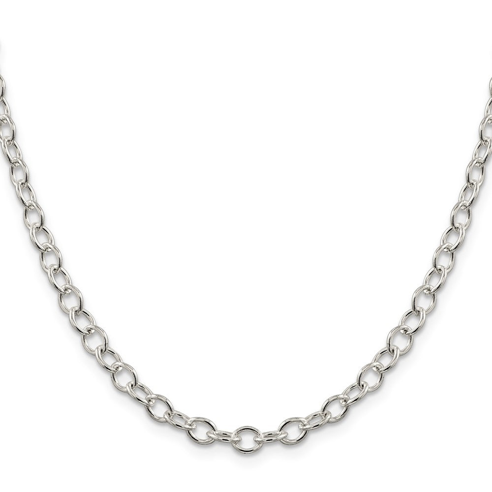 30 Inch Sterling Silver 5.3mm Oval Cable Chain Necklace