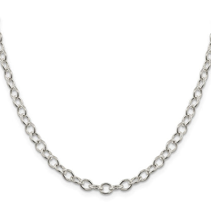 26 Inch Sterling Silver 5.3mm Oval Cable Chain Necklace