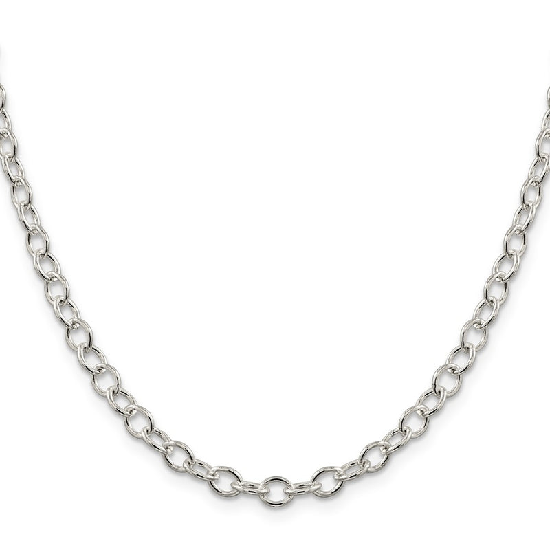16 Inch Sterling Silver 5.3mm Oval Cable Chain Necklace