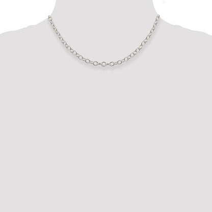 16 Inch Sterling Silver 5.3mm Oval Cable Chain Necklace