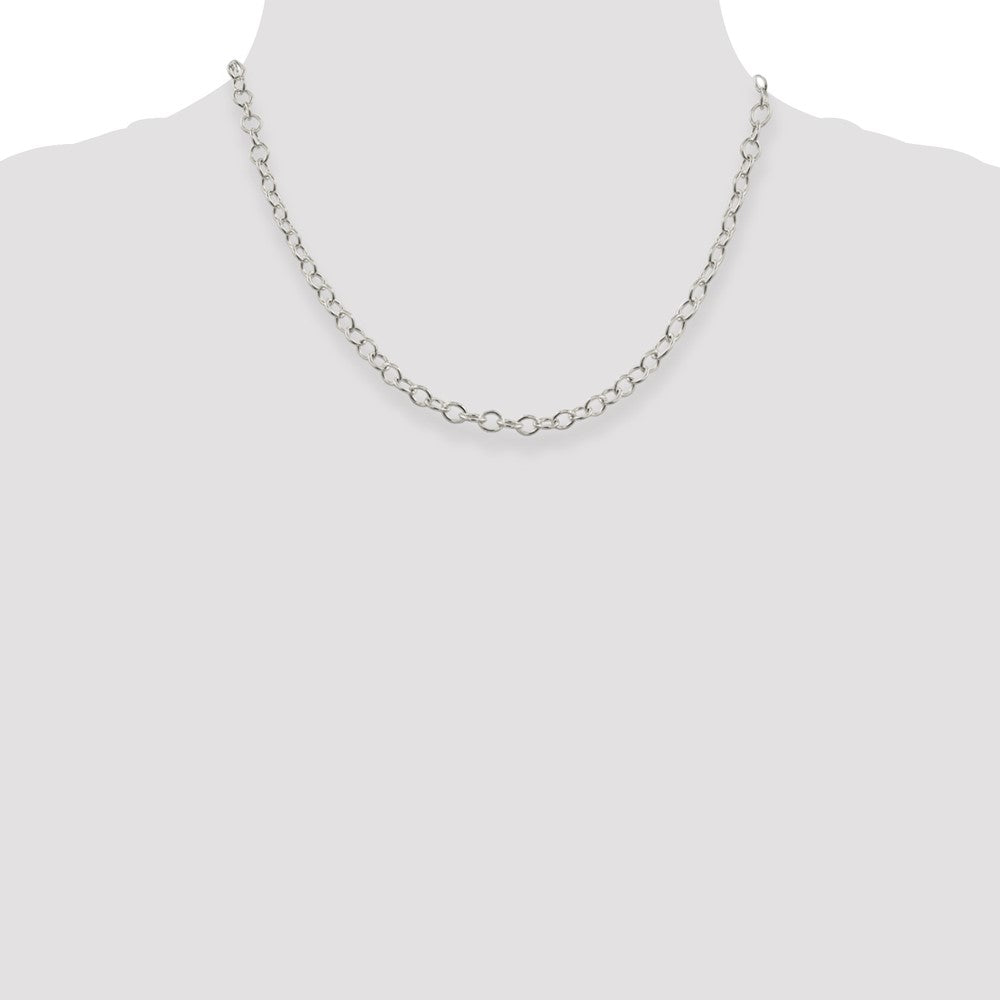 18 Inch Sterling Silver 5.3mm Oval Cable Chain Necklace