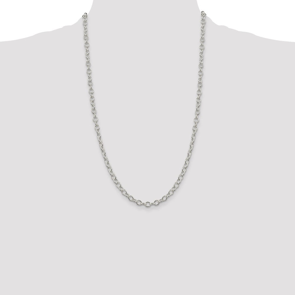 26 Inch Sterling Silver 5.3mm Oval Cable Chain Necklace