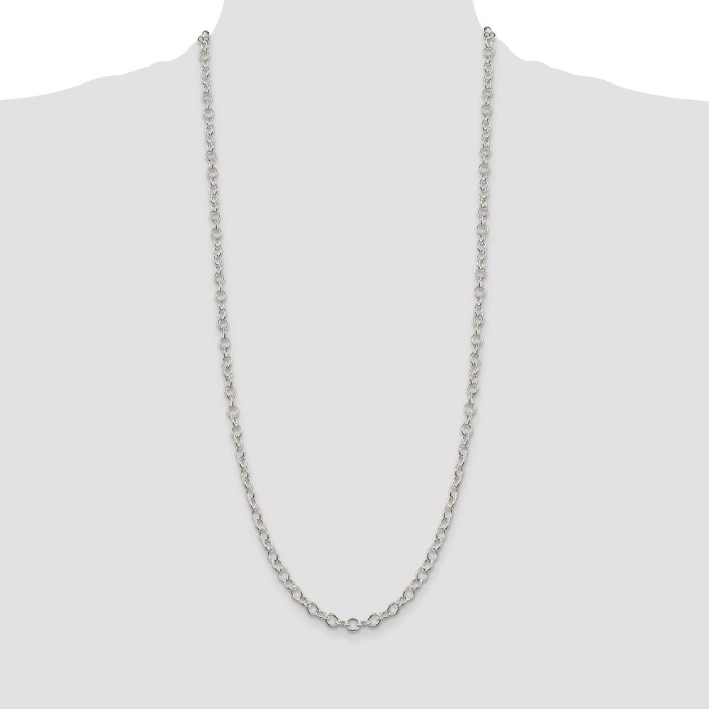 30 Inch Sterling Silver 5.3mm Oval Cable Chain Necklace
