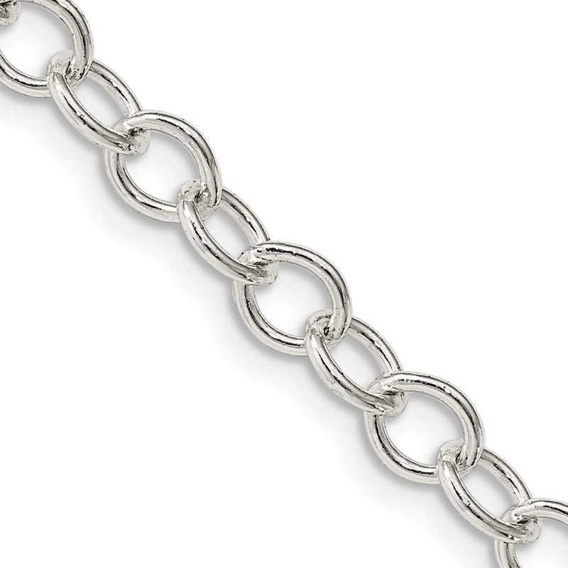 24 Inch Sterling Silver 5.3mm Oval Cable Chain Necklace
