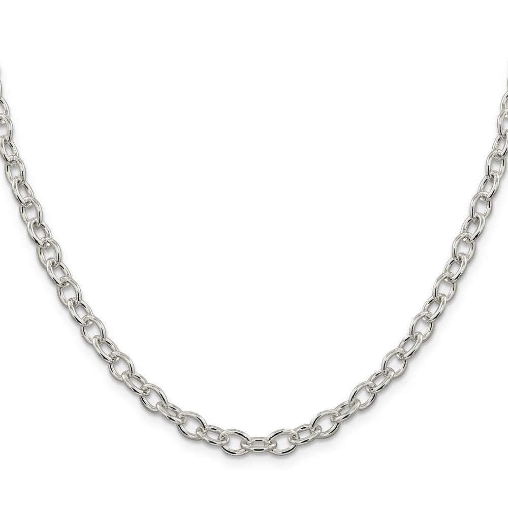 16 Inch Sterling Silver 5.75mm Oval Cable Chain Necklace