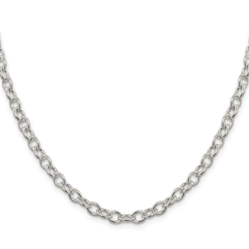 16 Inch Sterling Silver 5.75mm Oval Cable Chain Necklace