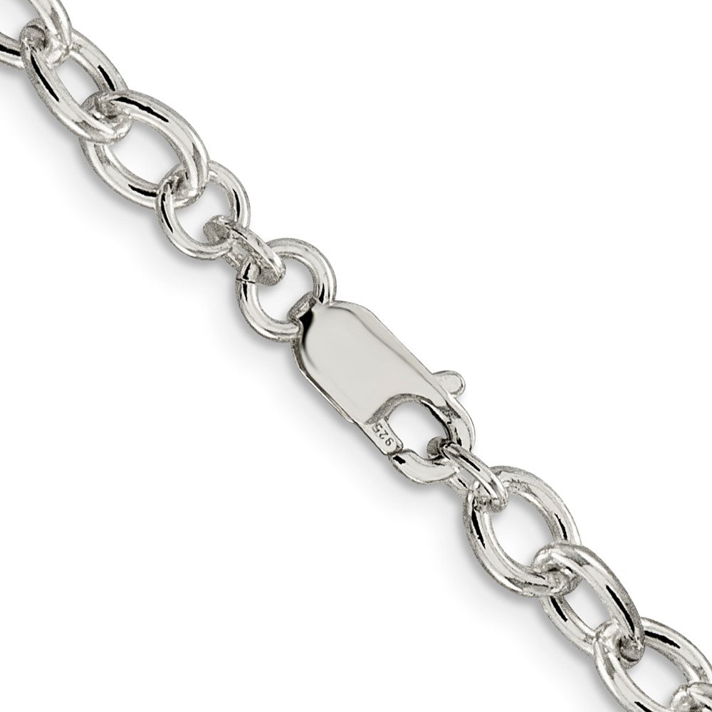 24 Inch Sterling Silver 5.75mm Oval Cable Chain Necklace