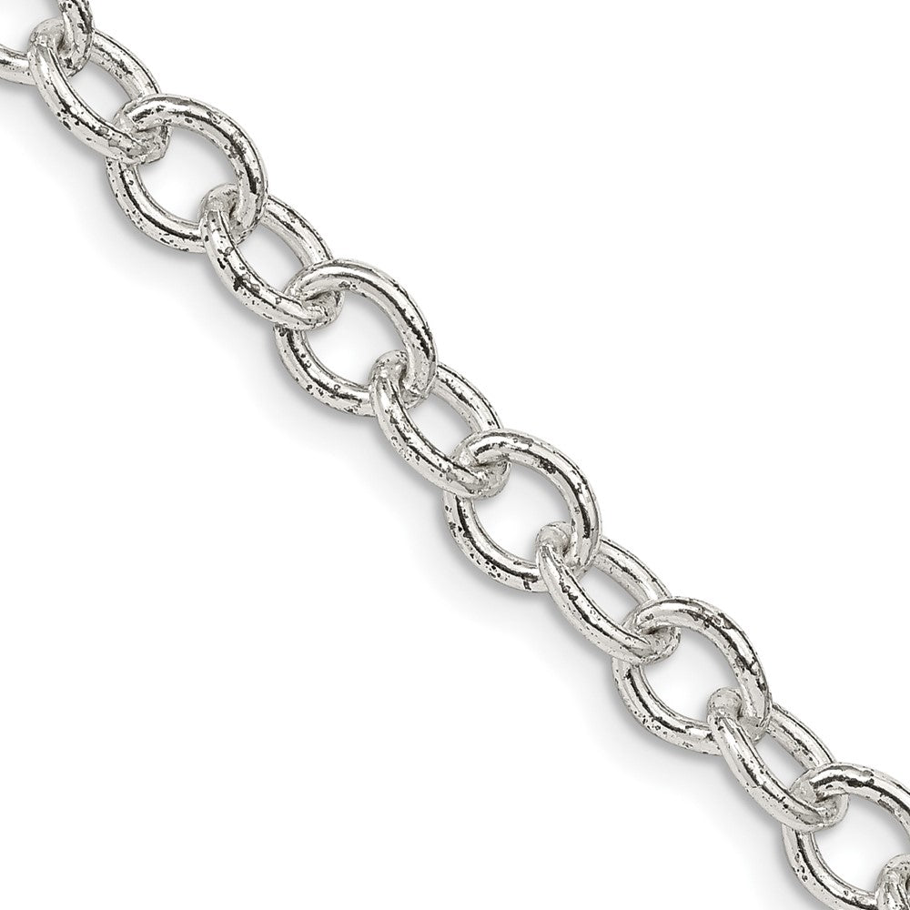 24 Inch Sterling Silver 5.75mm Oval Cable Chain Necklace