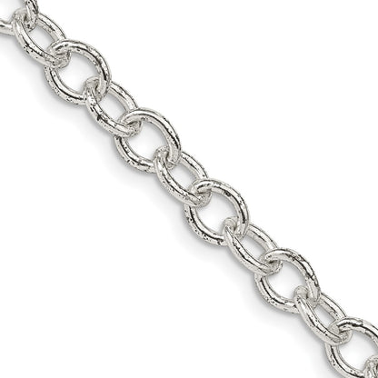 24 Inch Sterling Silver 5.75mm Oval Cable Chain Necklace