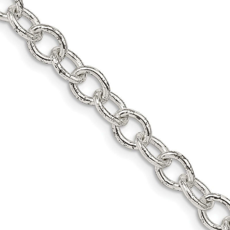 16 Inch Sterling Silver 5.75mm Oval Cable Chain Necklace