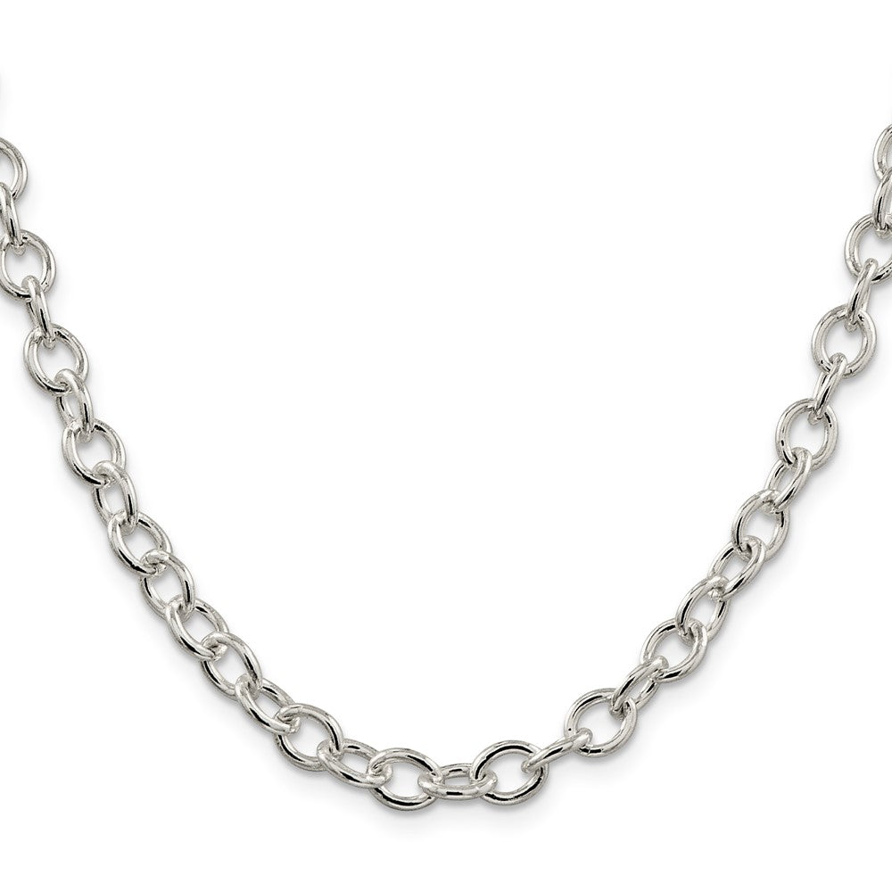 16 Inch Sterling Silver 6.8mm Oval Cable Chain Necklace