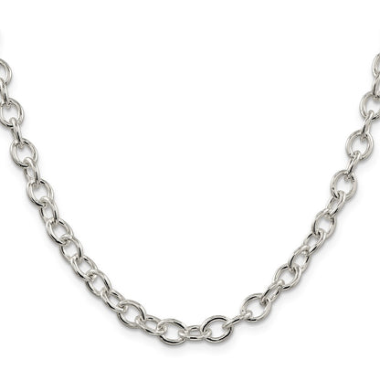 16 Inch Sterling Silver 6.8mm Oval Cable Chain Necklace