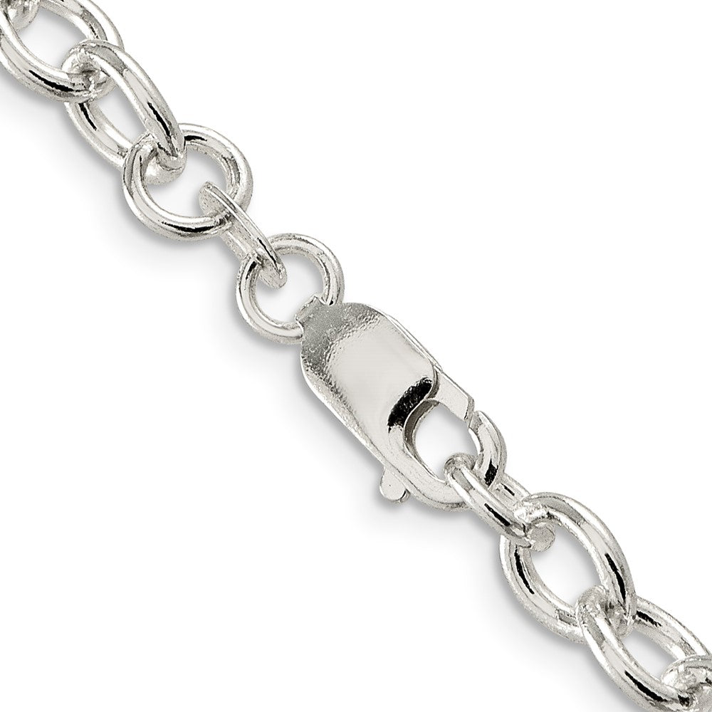 18 Inch Sterling Silver 6.8mm Oval Cable Chain Necklace
