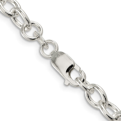 18 Inch Sterling Silver 6.8mm Oval Cable Chain Necklace