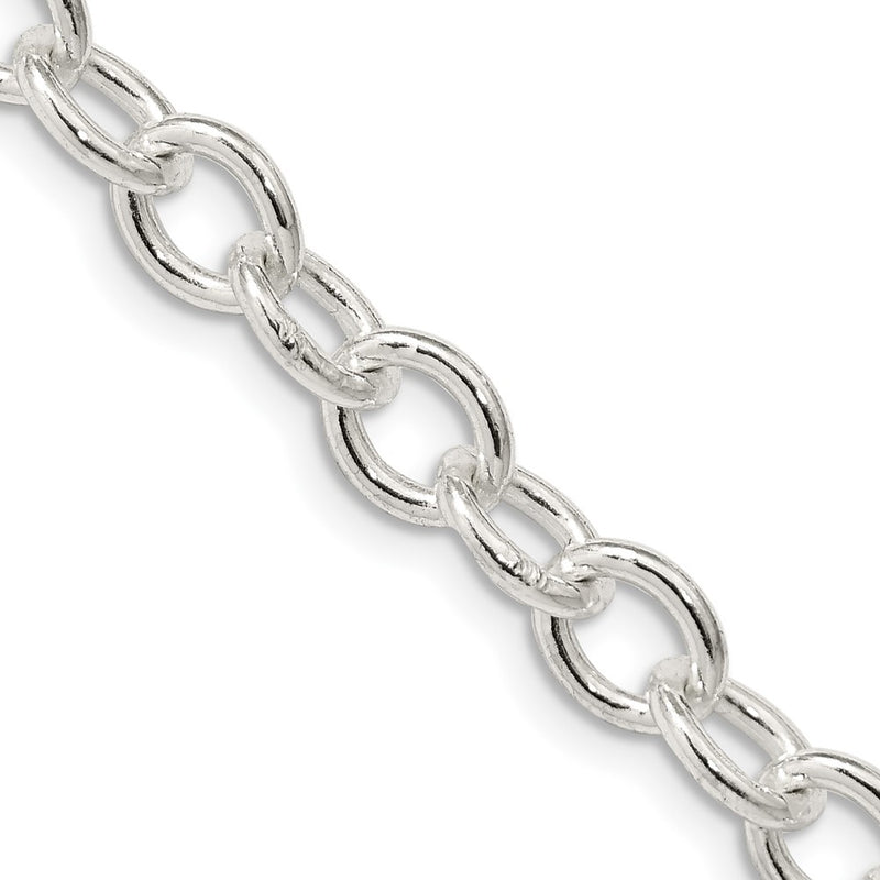 18 Inch Sterling Silver 6.8mm Oval Cable Chain Necklace