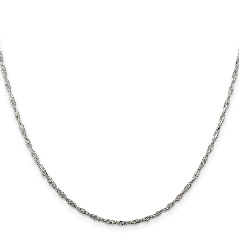 30 Inch Sterling Silver 1.75mm Singapore Chain Necklace