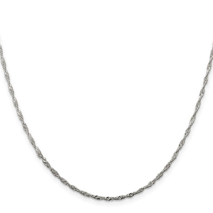 26 Inch Sterling Silver 1.75mm Singapore Chain Necklace