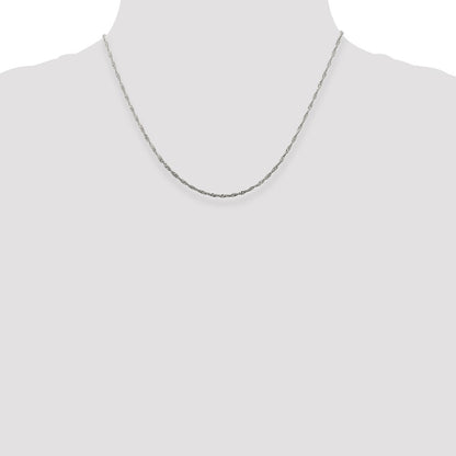 18 Inch Sterling Silver 1.75mm Singapore Chain W/2In Ext.