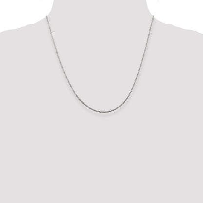 20 Inch Sterling Silver 1.75mm Singapore Chain Necklace