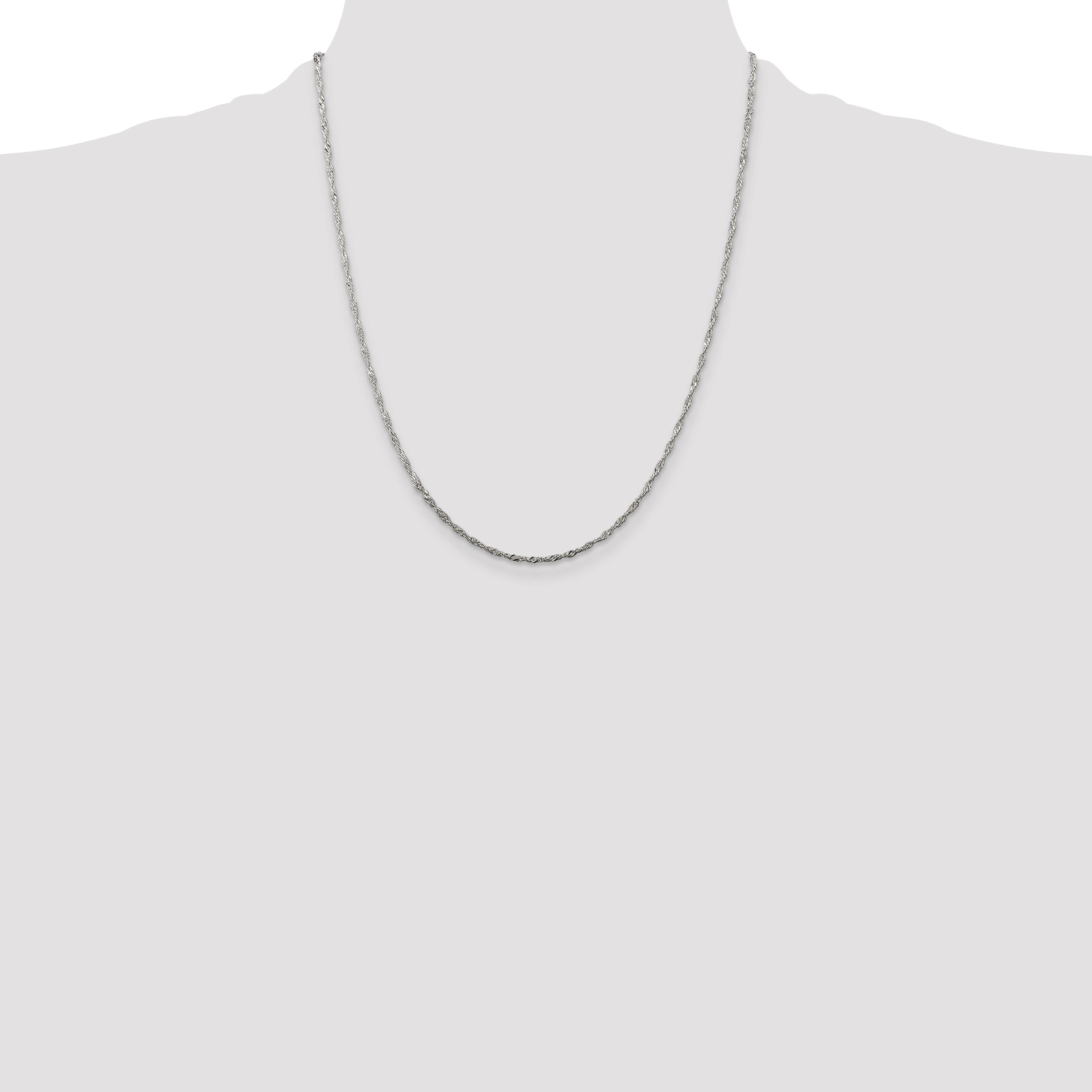 22 Inch Sterling Silver 1.75mm Singapore Chain W/4In Ext.