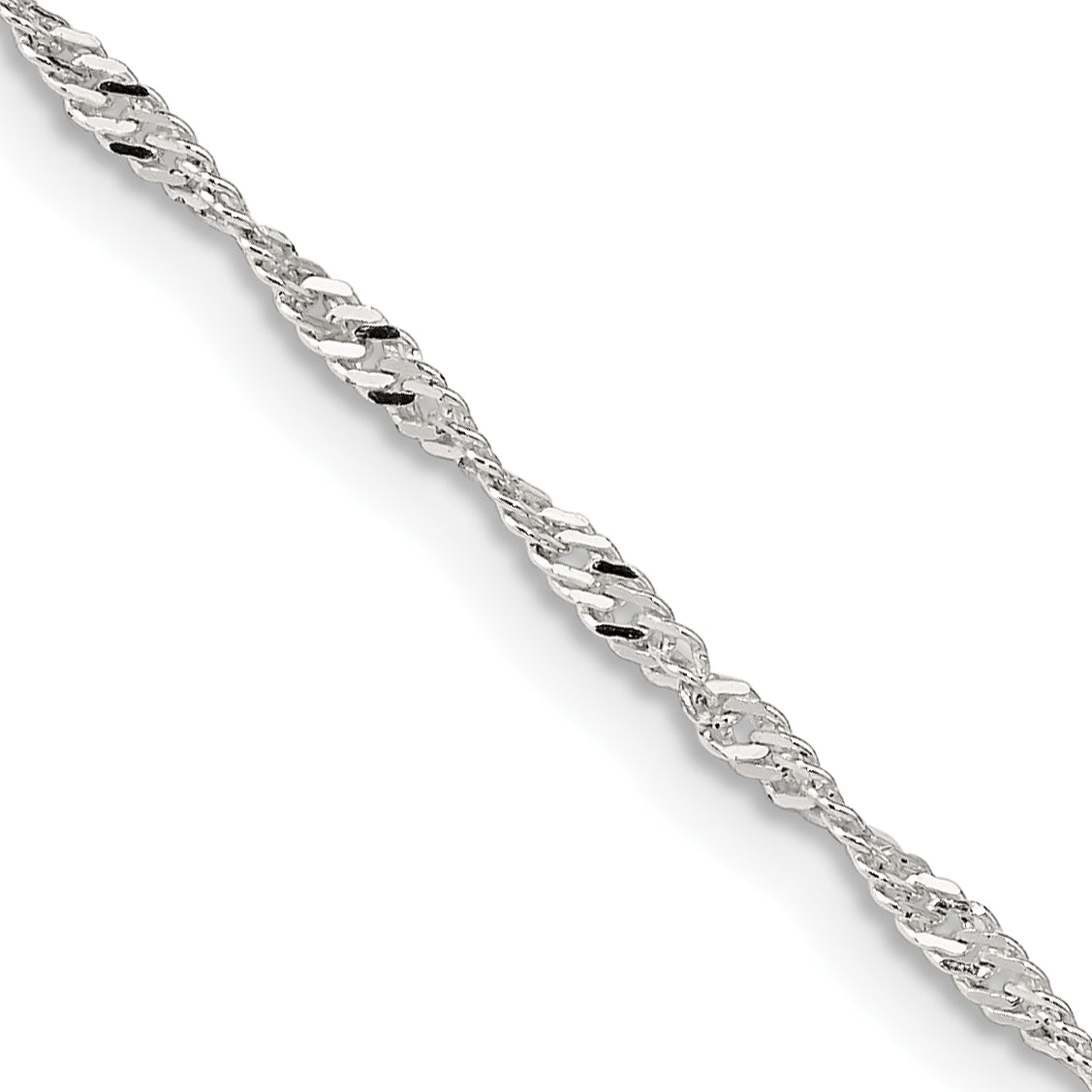 14 Inch Sterling Silver 1.75mm Singapore Chain