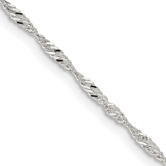 14 Inch Sterling Silver 1.75mm Singapore Chain