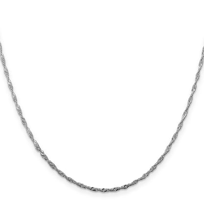 22 Inch Sterling Silver Rhodium-Plated 1.75mm Singapore Chain Necklace