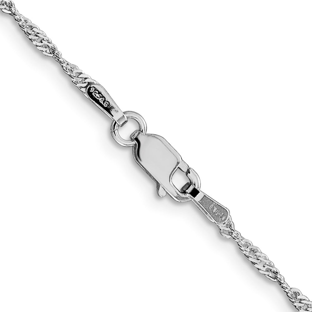 24 Inch Sterling Silver Rhodium-Plated 1.75mm Singapore Chain Necklace