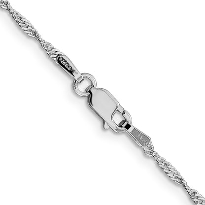 20 Inch Sterling Silver Rhodium-Plated 1.75mm Singapore Chain Necklace