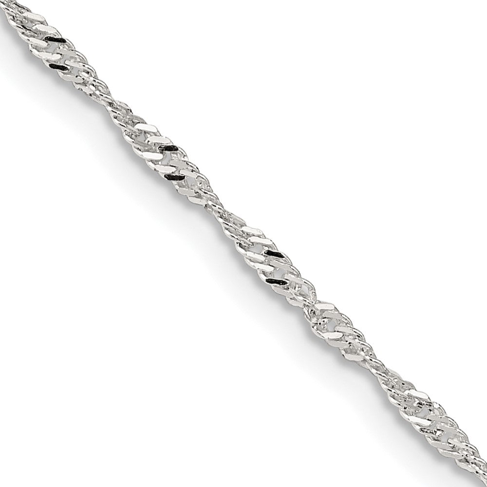 26 Inch Sterling Silver 1.75mm Singapore Chain Necklace